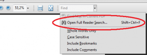 Open Full Reader Search