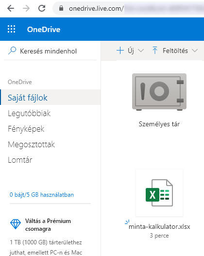 Microsoft OneDrive fájlfeltöltés