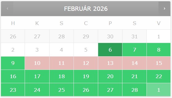 Foglalási felület (minta)
